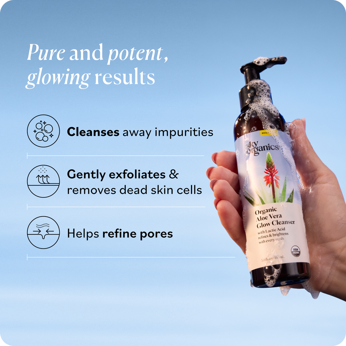 Organic Aloe Vera Glow Cleanser  Sky Organics
