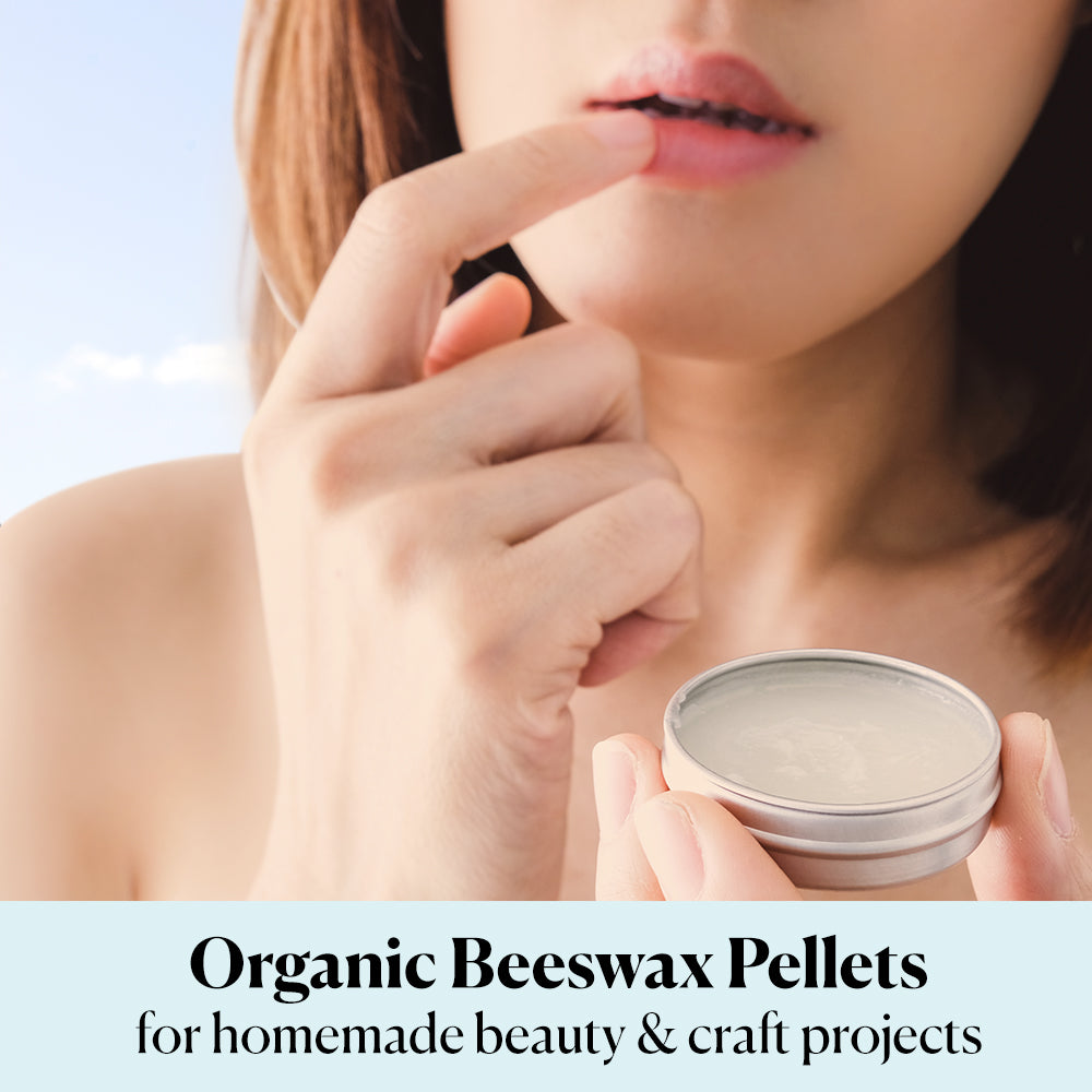 Organic White Beeswax Pellets (1lb) by Sky Organics 100% Pure USDA