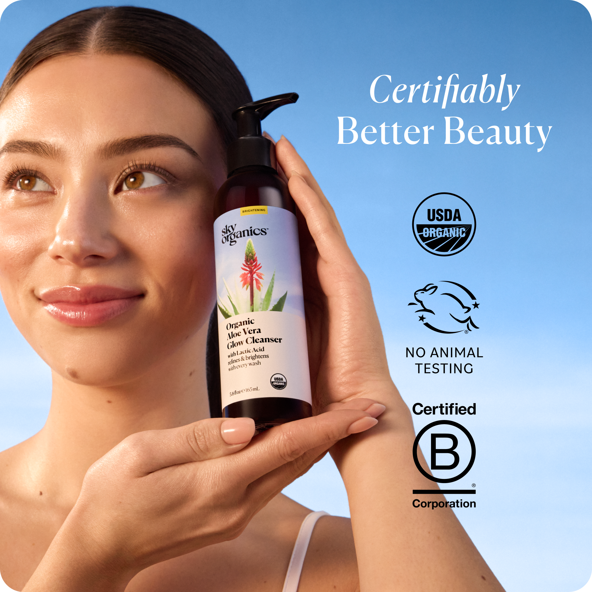 Organic Aloe Vera Glow Cleanser – Sky Organics